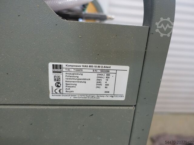 Mobile Druckluft-Komplettanlage SCHNEIDER MAS650-10-90D-SILEND