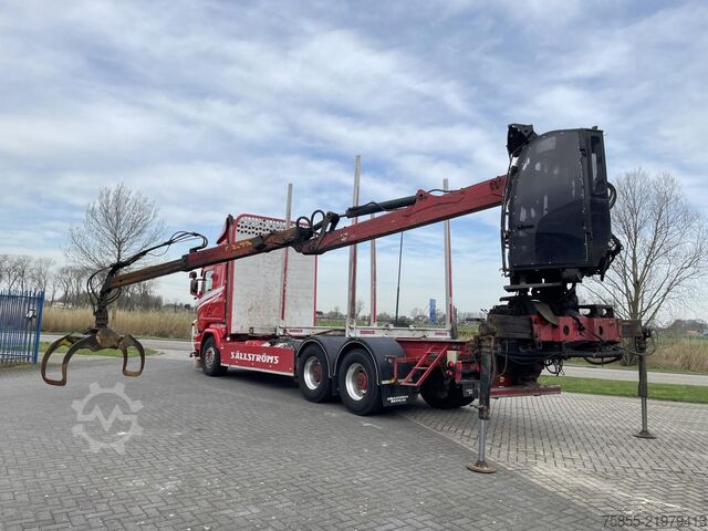 Log transporter Scania R730 Woodtransport / 6x4 / Hiab Crane / Retarde...