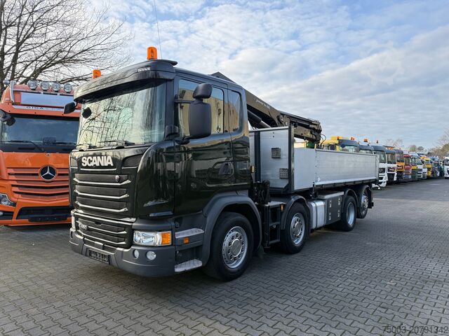 Dreiseitenkipper LKW Scania G450 8X2*6 Kipper Kran HMF 2620 K5
