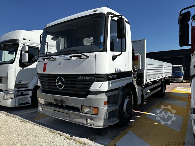 Crane truck Mercedes-Benz Actros 1831 Pritsche mit Kran PM 4x2 ABS