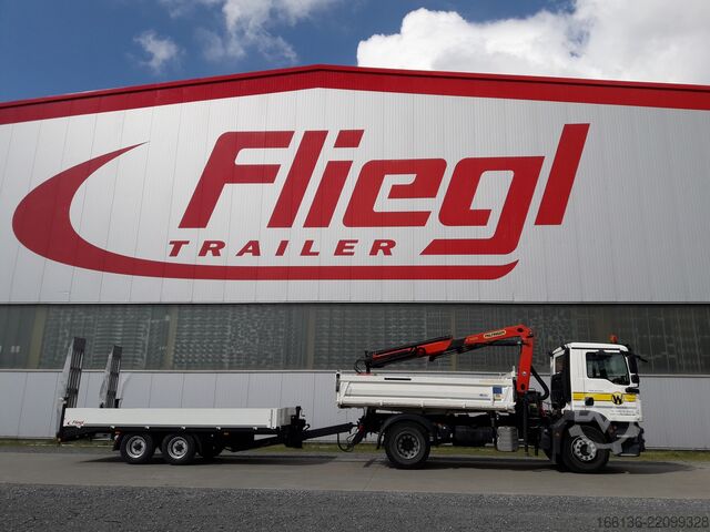 Platform trailer FLIEGL Tandem-Plattformanhänger Bau TPS 118 Bau