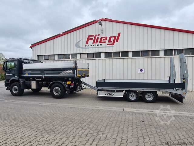 Platform trailer FLIEGL Tandem-Plattformanhänger Bau TPS 118 Bau