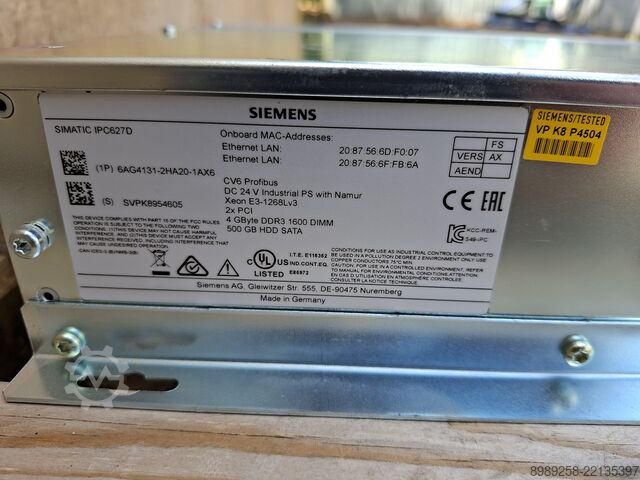 Industrial PC Siemens 6AG4131-2HA20-1AX6