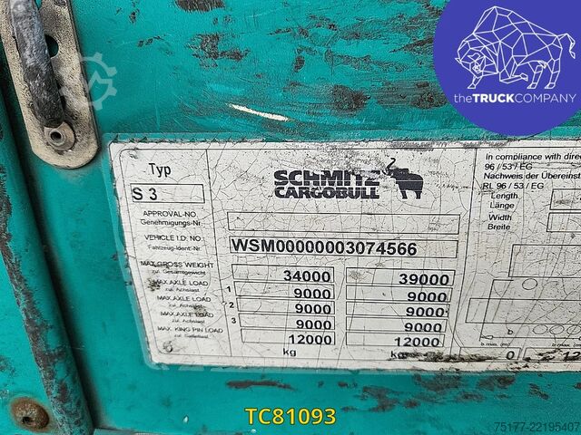 Sliding tarpaulins Schmitz Cargobull 