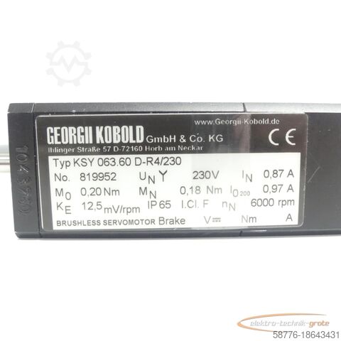 Control unit Georgii Kobold KSY 063.60 D-R4/230 Servomotor SN:819952