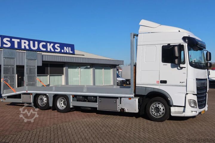 Autotransporter DAF XF 450 6x2 Oprijwagen vloerhoogte 100 cm + 2x  ...