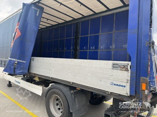 Auflieger mit Pritsche & Plane Krone Curtainsider Standard Ladebordwand