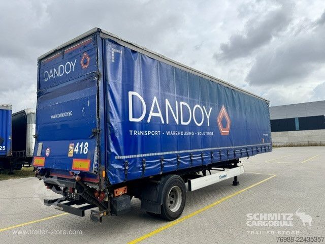 Auflieger mit Pritsche & Plane Krone Curtainsider Standard Ladebordwand