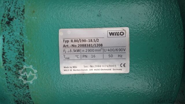 Pump, Wilo IL80/190-18.5/2; 18.5 kW Wilo Belt Conveyor, Conveyor Belt, Industrial