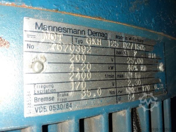 4 Crane motor Hoist motor DC motor DEMAG GKH GKM