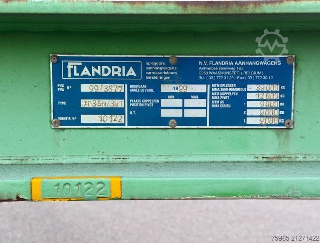 Swap body semitrailer  Flandria 3 AXLE DRUM BRAKES LIFT AXLE SUPER STRO