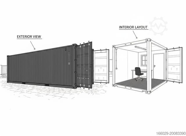 Swap body semitrailer  Kombicontainer Büro / Lager