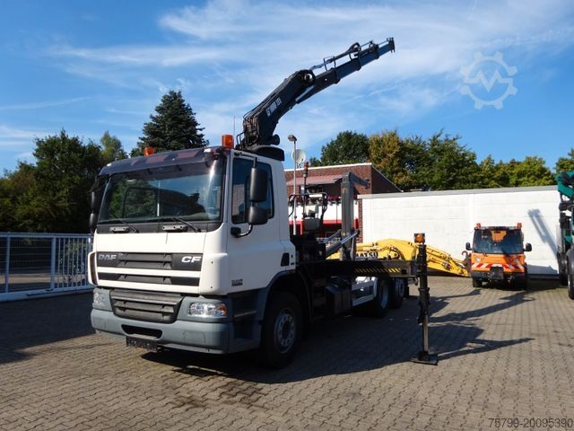 Roll-off tipper truck DAF 28-250 CF Abroller + HIA B195-3 Kran