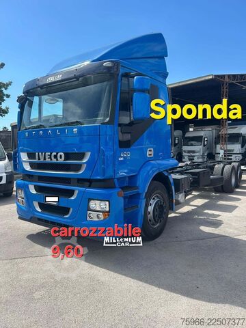 Flatbed truck with tarp Iveco STRALIS 260S42 PASSO 6050 M9,60 SPONDA