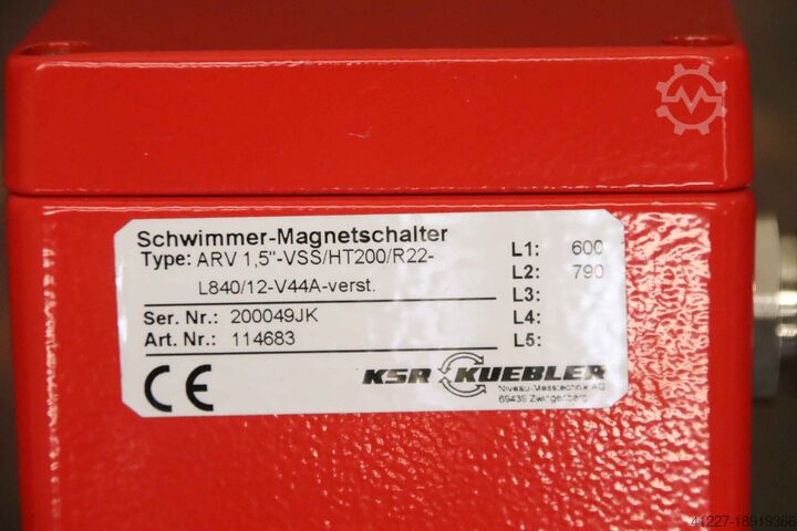 Float switch KSR Kuebler ARV1,5"-VSS/HT200/R22-L840/12-V44A-verst.