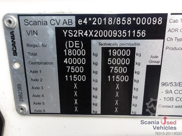 Volume tractor unit Scania R 460 EB - MEGA - HIGHLINE - 2x TANKs - ACC