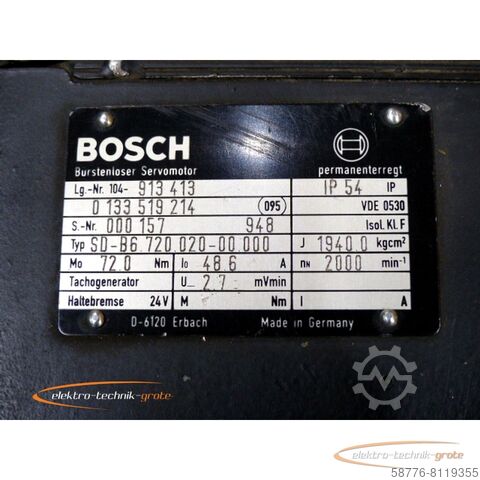 Bosch engine Bosch SD-B6.720.020-00.000 Bürstenloser Servomotor