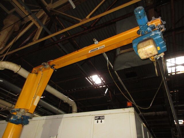 Saeulenschwenkkran Drehkran Kettenzug ABUS Kran Drehkran Schwenkkran 500KG VS 0,5t 500Kg 2,5m Abus + GM Kettenzug