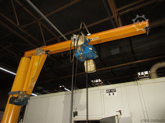 Saeulenschwenkkran Drehkran Kettenzug ABUS Kran Drehkran Schwenkkran 500KG VS 0,5t 500Kg 2,5m Abus + GM Kettenzug
