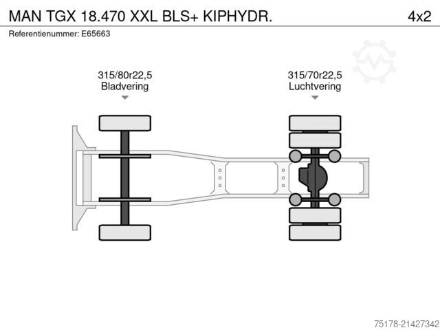 Standard tractor MAN TGX 18.470 XXL BLS+ KIPHYDR.