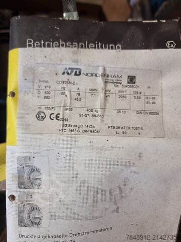 Electric motor ATB Nordenham ATEX 45kW Motor Type: CD 225M-2