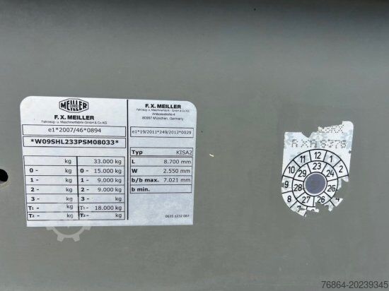 Tipper semitrailer MEILLER MHPS15/18 25M³ LIFTACHSE