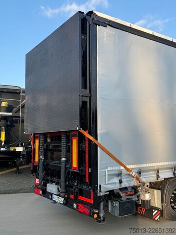 Open semitrailer with tarp SCHWARZMÜLLER Gabelstapler-Transporter, 2-teilige LBW, MIETEN?