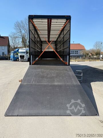 Open semitrailer with tarp SCHWARZMÜLLER Gabelstapler-Transporter, 2-teilige LBW, MIETEN?