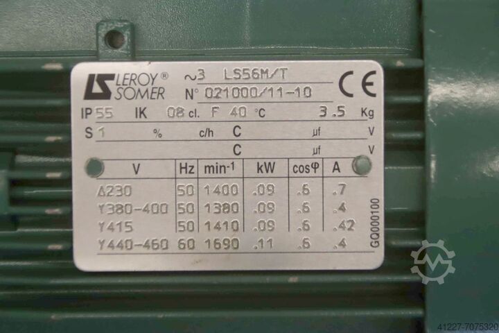 Geared motor: 0.09 kW 138 rpm Varvel SRS02810G314