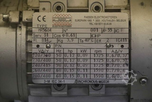 Electric motor 0.09 kW 1325 rpm Paesen MR56B4