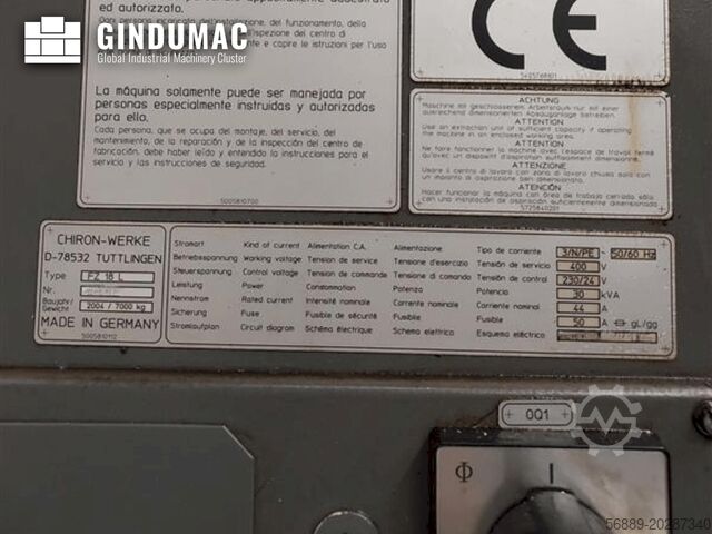 Vertical Machining Centre CHIRON FZ 18 L