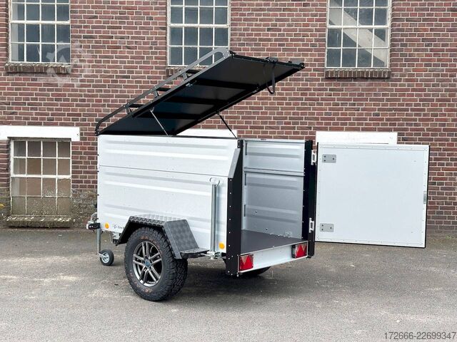 Flatbed trailer with cover TPV Trailers | BÖCKMANN KT-EB2 OFFROAD PLUS 202X107X102CM 1000KG DECKELANHÄNGER