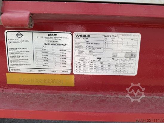 Tieflader-Sattelauflieger Bodex BODEX , 4-ACHS TIEFLADER, RADMULDEN, LIFTACHSE, NACHLAUFACHSE