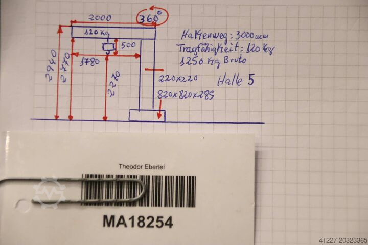 Säulenschwenkkran transportabel Ausleger 1,80 m/120 kg VEB KHZ 250