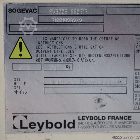 Vakuumpumpe Leybold RUVAC WA 501 + SOGEVAC SV 300 B