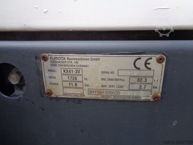 Minibagger KUBOTA KX41-3V SW + Tieflöffel