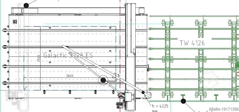 Glass cutting desk Hegla Galactic 3728 ES cutting line