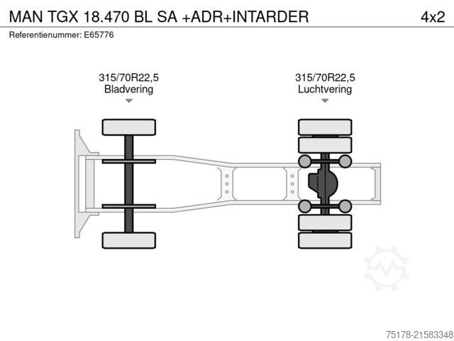 Standard tractor MAN TGX 18.470 BL SA +ADR+INTARDER