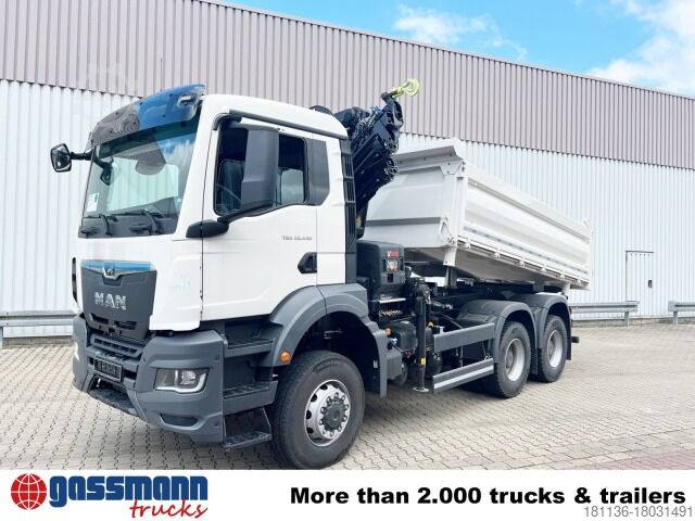 Kipper LKW MAN TGS 33.430 6x6 BB CH mit Kran Hiab X-HiDuo 228