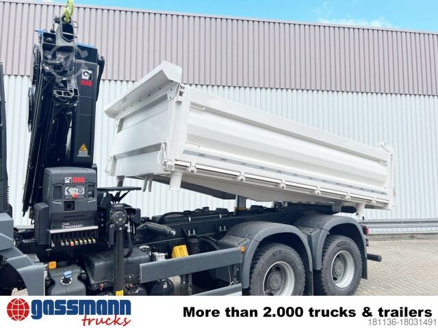 Kipper LKW MAN TGS 33.430 6x6 BB CH mit Kran Hiab X-HiDuo 228