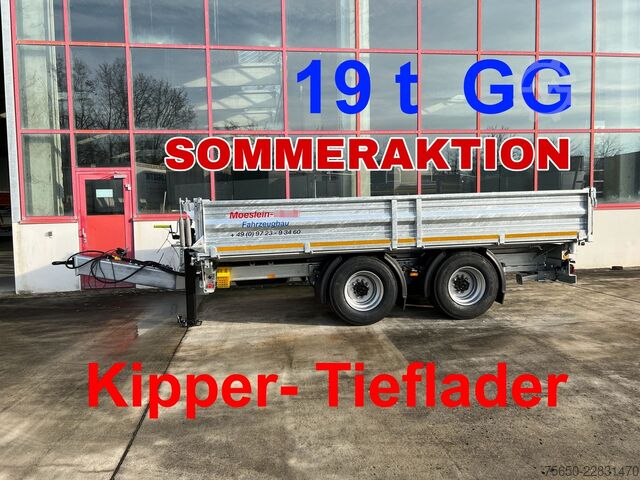 Tipper trailer Möslein TTD 19 B  19 t Tandemkipper- Tieflader, Breitbereifung