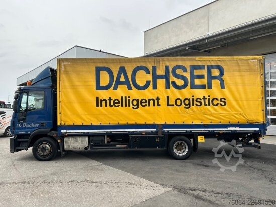 Flatbed truck with tarp IVECO EUROCARGO 120E22 PLANE, SCHALTER LBW