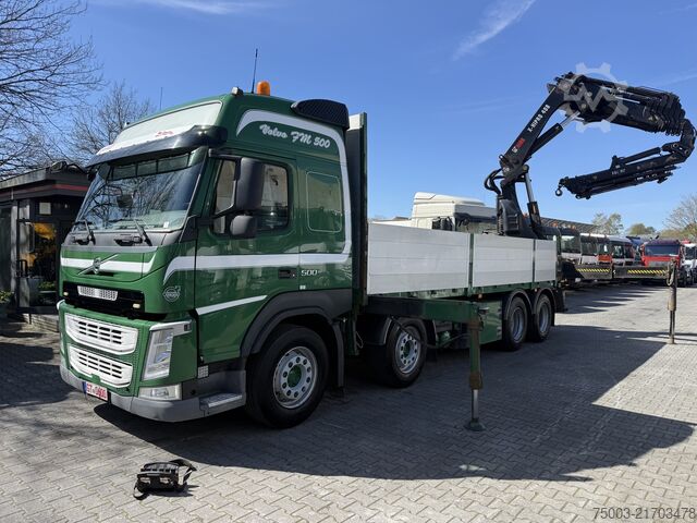 Flatbed truck Volvo FM500 8X4 Kran Hiab 408 Jib bis 30 Meter