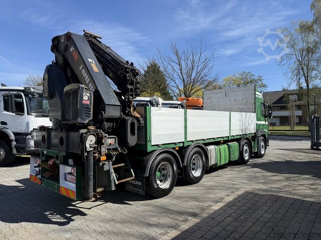 Flatbed truck Volvo FM500 8X4 Kran Hiab 408 Jib bis 30 Meter