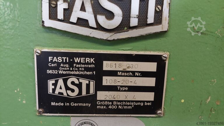 Mot. Dreiwalzen-Blechrundbiegemaschine FASTI 108/20/4