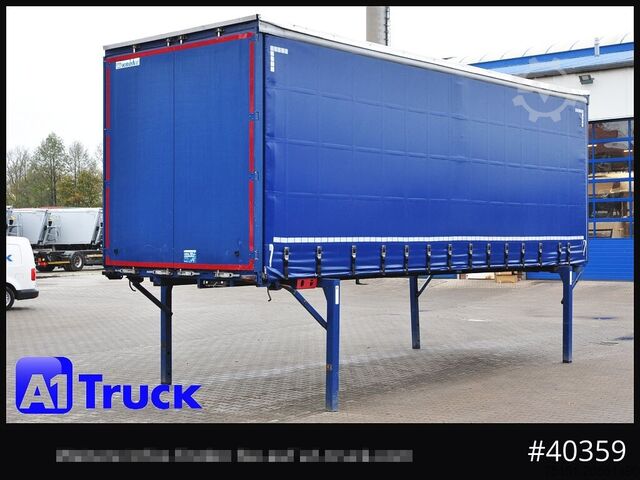 Swap body with flatbed & tarp KRONE Wechselbrücke 7,45, Code XL, Bordwand, neue Plane