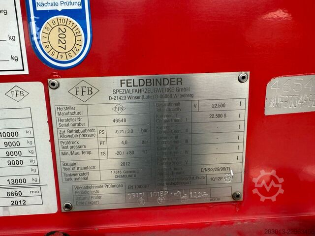 Siloauflieger FELDBINDER FFB TSA 23.3-1 Silo - Chemie, gummiert ADR FL AT