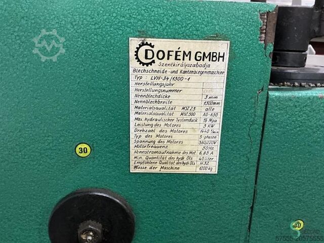 Press brakes Dofém LVH-34, 1300x3mm Press+Shear-combi 1990  