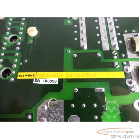 Component Siemens 6SC6190-0FB01 Leistungsteil 462 019.9051.01 D E F SN: 103096