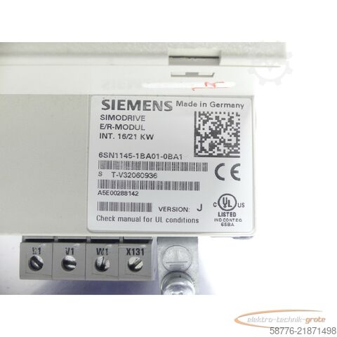 Component Siemens 6SN1145-1BA01-0BA1 SN T-V32060936 generalüberholt m. 3 Mon. Gewährl.